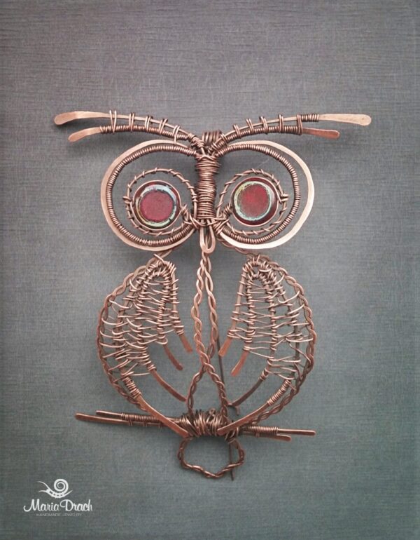 медная брошь-подвеска ручной работы